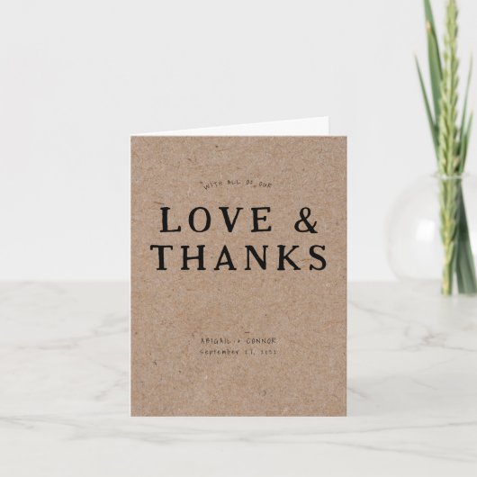 Casual handgeschreven typografie Kraft Bedankkaart (Voorkant)