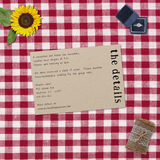 Casual handgeschreven typografie Kraft Informatiekaartje