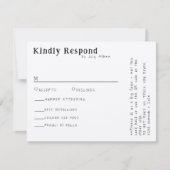 Casual handgeschreven typografie Kraft Menu RSVP-k (Voorkant)