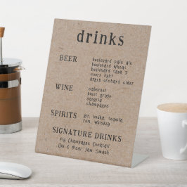 Casual handgeschreven typografie Kraft Reclamebord Met Voetstuk