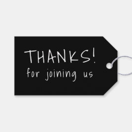 Casual Handgeschreven Typografie Wit & Zwart Cadeaulabel