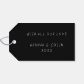 Casual Handgeschreven Typografie Wit & Zwart Cadeaulabel (Achterkant Horizontaal)