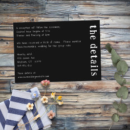 Casual Handgeschreven Typografie Wit & Zwart Informatiekaartje