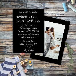 Casual Handgeschreven Typografie Wit & Zwart Kaart