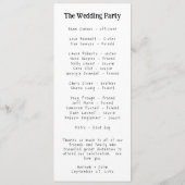 Casual Handgeschreven Typografie Wit & Zwart Programmakaart (Achterkant)