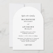 Casual Handgeschreven Wedding Black & White Arch Kaart (Voorkant)