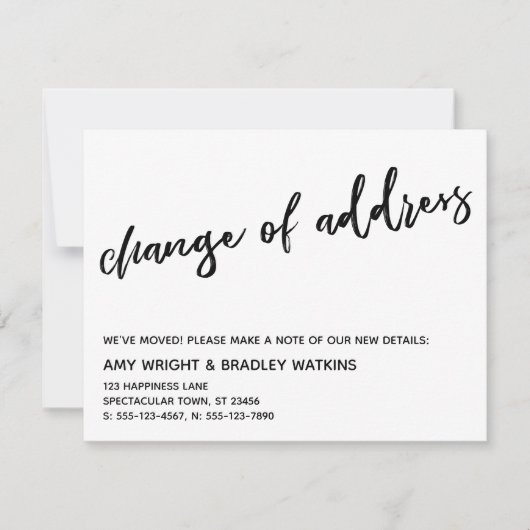 Casual handschrift Aankondiging adreswijziging (Voorkant)