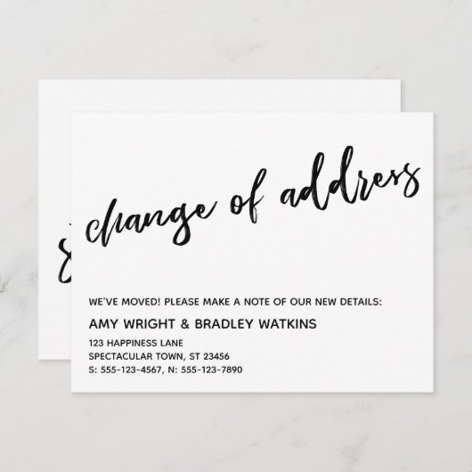 Casual handschrift Aankondiging adreswijziging (Voorkant / Achterkant)