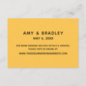 Casual handschrift abrikoos bruiloft accommodaties informatiekaartje (Achterkant)