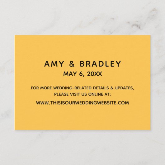 Casual handschrift abrikoos bruiloft accommodaties informatiekaartje (Achterkant)