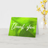 Casual handschrift Bedankt op Green Elephant Ear Kaart (Gele Bloem)