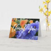 Casual handschrift Bedankt Pansies Foto Kaart (Gele Bloem)