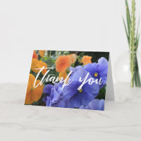 Casual handschrift Bedankt Pansies Foto