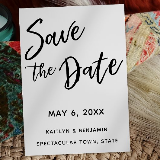 Casual Handschrift Bewaar de datum, eenvoudige bru Save The Date