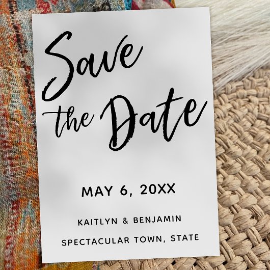 Casual Handschrift Bewaar de datum, eenvoudige bru Save The Date