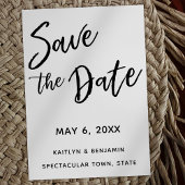 Casual Handschrift Bewaar de datum, eenvoudige bru Save The Date
