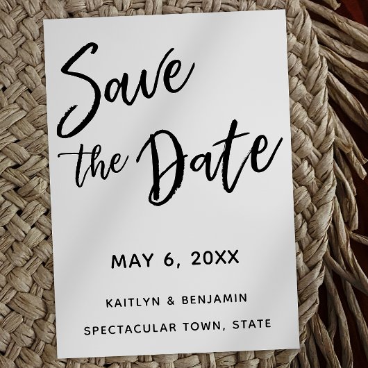 Casual Handschrift Bewaar de datum, eenvoudige bru Save The Date