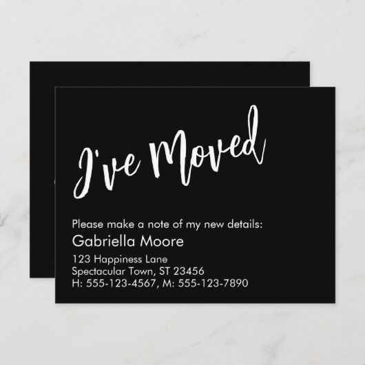 Casual handschrift Black Ik heb aankondiging verpl (Voorkant / Achterkant)