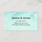 Casual handschrift Blauwgroen Waterverf Gift Regis Informatiekaartje (Achterkant)