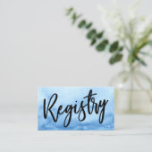 Casual handschrift Blue Waterverf Gift Registry Informatiekaartje (Staand voorkant)