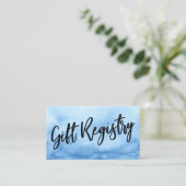 Casual handschrift Blue Waterverf Gift Registry Informatiekaartje (Staand voorkant)