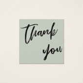 Casual handschrift bruiloft bedankt gunst salie vierkante visitekaartjes (Voorkant)