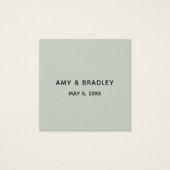 Casual handschrift bruiloft bedankt gunst salie vierkante visitekaartjes (Achterkant)
