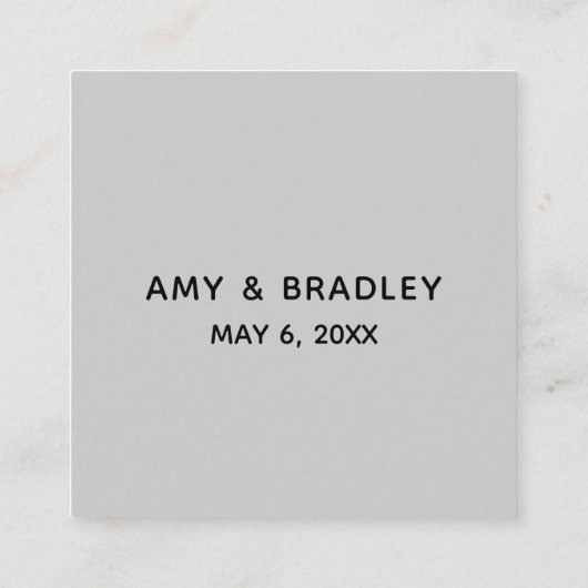 Casual handschrift bruiloft dank u lichtgrijs informatiekaartje (Achterkant)