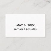 Casual handschrift bruiloft details behuizing Kaar Visitekaartje (Achterkant)