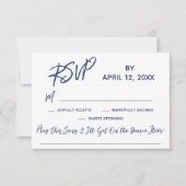 Casual Handschrift Bruiloft RSVP met Song Verzoek (Voorkant)