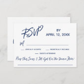 Casual Handschrift Bruiloft RSVP met Song Verzoek (Voorkant / Achterkant)