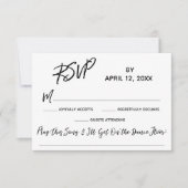 Casual Handschrift Bruiloft RSVP met Song Verzoek (Voorkant)