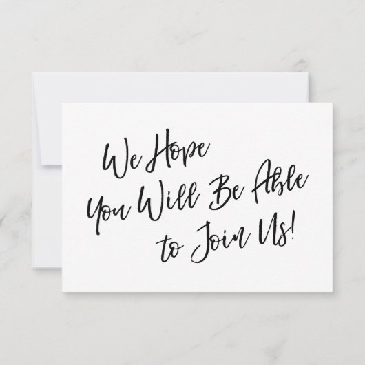 Casual Handschrift Bruiloft RSVP met Song Verzoek (Achterkant)