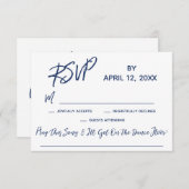 Casual Handschrift Bruiloft RSVP met Song Verzoek (Voorkant / Achterkant)