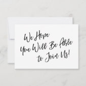 Casual Handschrift Bruiloft RSVP met Song Verzoek Kaartje (Achterkant)