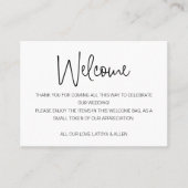 Casual handschrift bruiloft Welkomstcadeau voor ta Plaatskaartje (Voorkant)