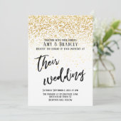 Casual handschrift Confetti Typography Wedding Kaart (Staand voorkant)