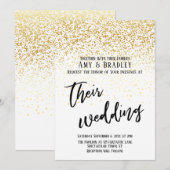 Casual handschrift Confetti Typography Wedding Kaart (Voorkant / Achterkant)