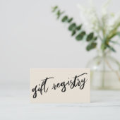 Casual handschrift Cream Cadeau-register Informatiekaartje (Staand voorkant)