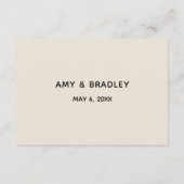 Casual handschrift crème bruiloft receptie informatiekaartje (Achterkant)