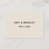 Casual handschrift crème bruiloft receptie informatiekaartje (Achterkant)