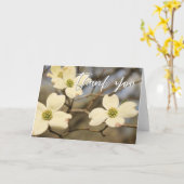 Casual handschrift Dank je wel Dogwood Blossom Kaart (Gele Bloem)