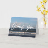 Casual handschrift Dank u Events Ocean Waves Kaart (Gele Bloem)