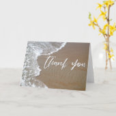Casual handschrift dank u zand en oceaanschuim kaart (Gele Bloem)