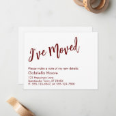 Casual handschrift dat ik heb aangekondigd notitiekaartje (Voorkant / Achterkant in situ)