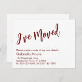 Casual handschrift dat ik heb aangekondigd notitiekaartje (Voorkant / Achterkant)