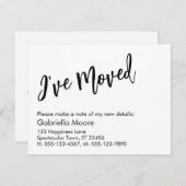 Casual handschrift dat ik heb aangekondigd notitiekaartje (Voorkant / Achterkant)