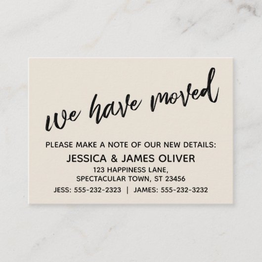 Casual handschrift eenvoudig We hebben crème Kaart Visitekaartje (Voorkant)