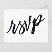 Casual handschrift Eenvoudig zwart-wit RSVP Briefkaart (Voorkant)