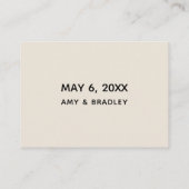 Casual handschrift eenvoudige bruiloft details crè informatiekaartje (Achterkant)